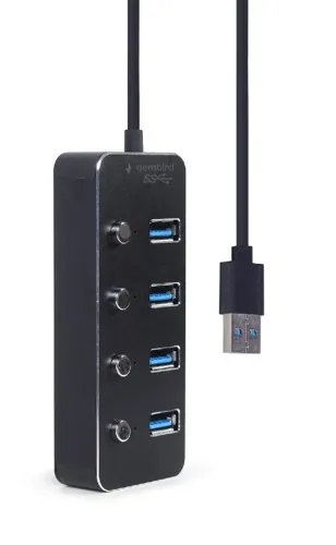 GEMBIRD USB3.1 GEN1 POWERED 4-PORT HUB WITH SWITCHES