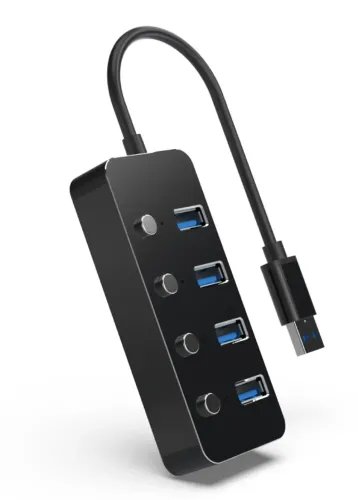 GEMBIRD USB3.1 GEN1 POWERED 4-PORT HUB WITH SWITCHES