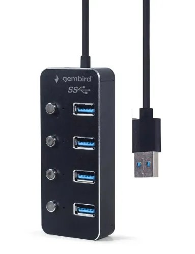 GEMBIRD USB3.1 GEN1 POWERED 4-PORT HUB WITH SWITCHES
