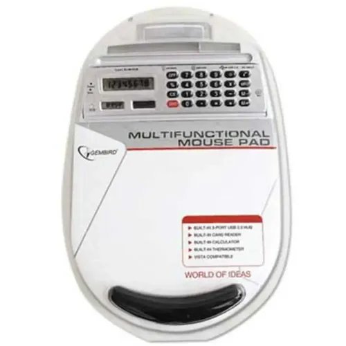 GEMBIRD USB COMBO MOUSE PAD WITH BUILT-IN 3 PORT HUB MEMORY CARD READER CALCULATOR AND THERMOMETER