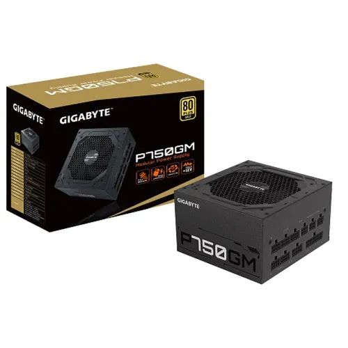 GIGABYTE Power Supply 750W Fully Modular 80+Plus GOLD Main Japanese capacitors