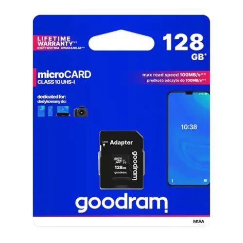 GOODRAMMICROSDCARD128GBCL10WITHADAPTERM1AA
