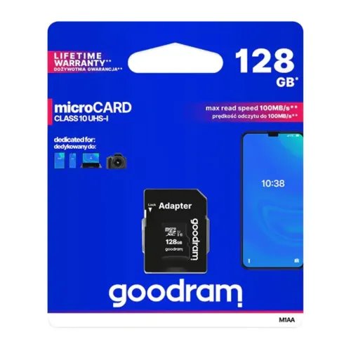 GOODRAMMICROSDCARD128GBCL10WITHADAPTERM1AA