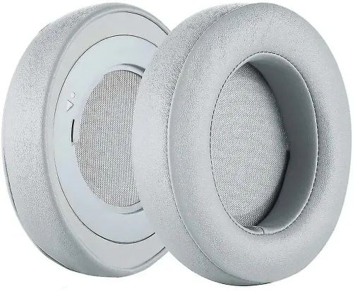 Geekria Razer Leatherette Kraken Cushions for Kraken Pro V2 Mercury, 7.1 Mercury Oval Grey/White