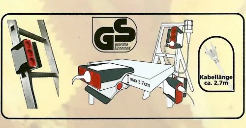 HEITECH POWER STRIP 3-GANG CLIP STRAP FOR STAIRS