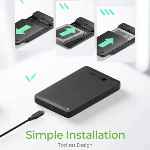 ICYBOXEXTERNALUSB-C3.2GEN2TOOLLESS2.5SATAENCLOSUREBLACK