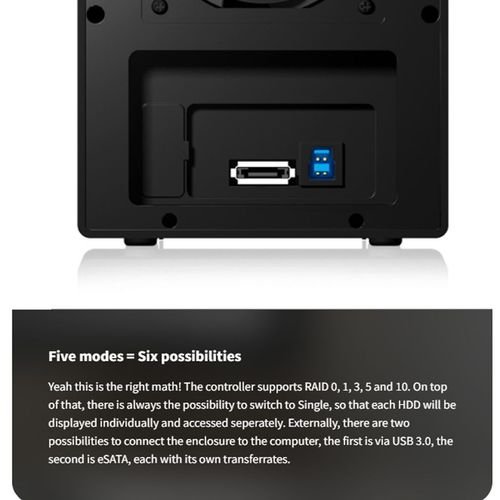 ICYBOXRAIDENCLOSUREUSB3.2eSATAHOSTFOR4xHDDWITHFAN
