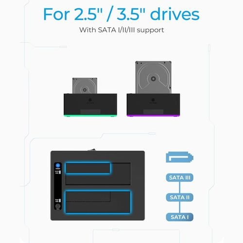 ICYBOXRGBUSB3.2DOCKINGANDCLONESTATIONFOR2x2.53.5HDDSSDBLACK