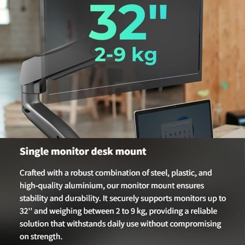 ICYBOXSINGLEMONITORSTANDFORMONITORSUPTO322-9KGVESAMAX100X100