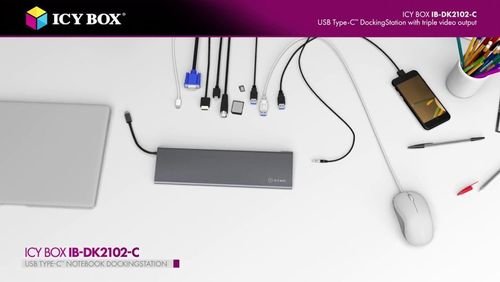 ICYBOX11IN1TYPE-CNOTEBOOKDOCKINGSTATIONWITHTRIPLEVIDEOOUTPUT