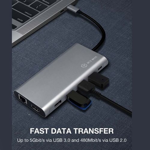 ICYBOX12IN1TYPE-CDOCKHUBHDMIDPCARDREADERLANPD100W
