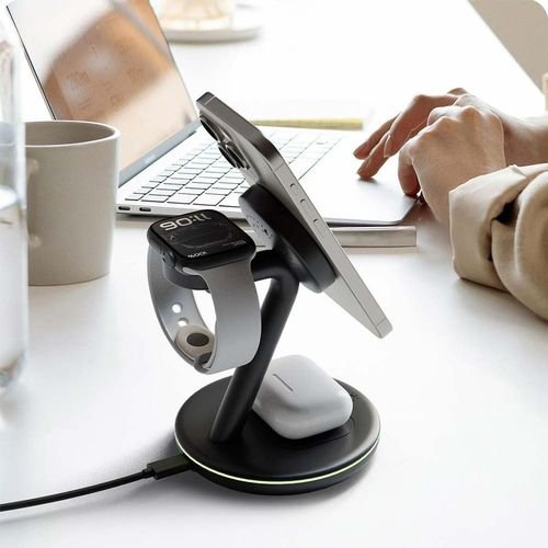 ICYBOX3IN1WIRELESSCHARGINGSTANDFORSMARTPHONESSMARTWATCHEARPHONESANTHRACITE