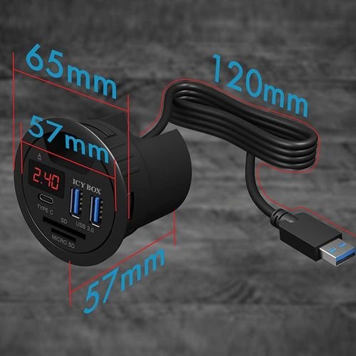 ICYBOX3-PORTLEDDESKHUBANDCARDREADER