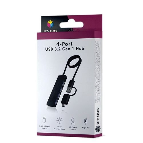 ICYBOX4-PORTHUBDUALCONENCTIONUSBTYPE-C3.2