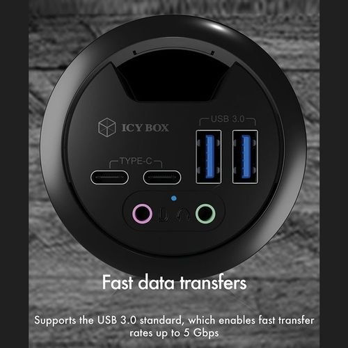 ICYBOX4-PORTUSB3.2DESKHUBWITHAUDIOINOUTPORTS