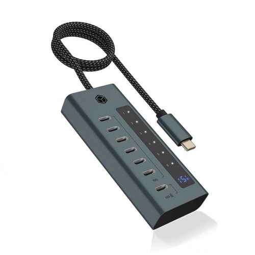 ICYBOX7-PORTTYPE-C3.2GEN2HUBWITHLCDSCREENANDPSU36W