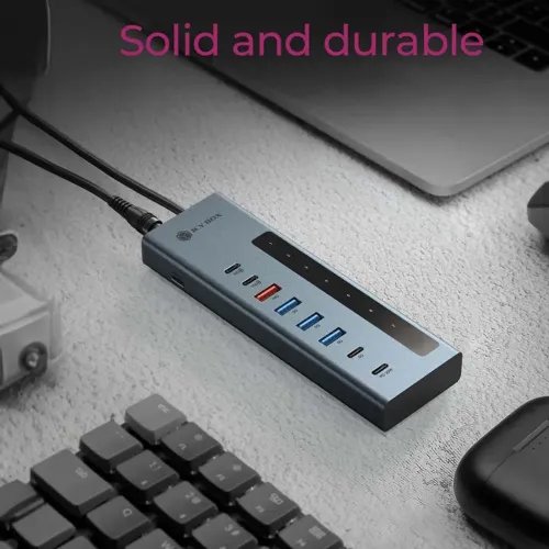 ICYBOX9-IN-1LEDDISPLAYHUBWITH2xTYPE-CPD100W1xTYPE-CPD20W4xUSB3.2TYPE-CUSBHOSTCONNECTIONGREY