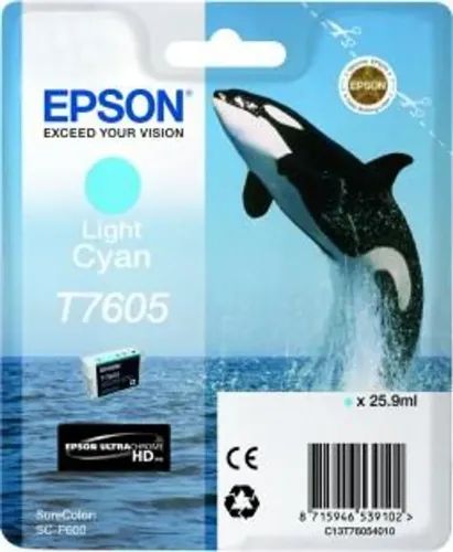 InkEpsonT7605C13T76054010UltrachromeHDLightCyan-26ml