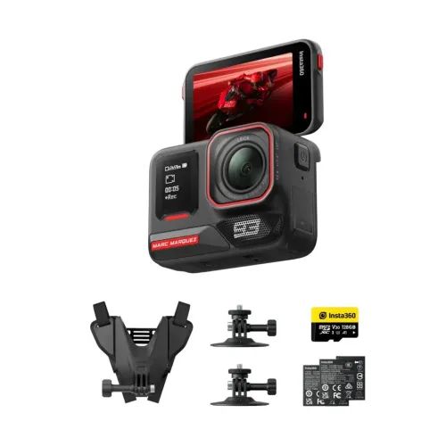 Insta360AcePro2MarcMrquez93-DualBattery128GBMicroSDMotorcycleHelmetMountAdhesive