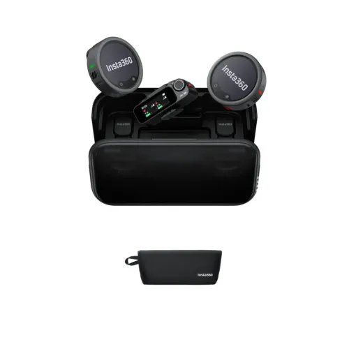 Insta360WirelessMicrophonePro2TX1RXChargeCase-3-MicArrayAINoiseCancelCustomDisplay