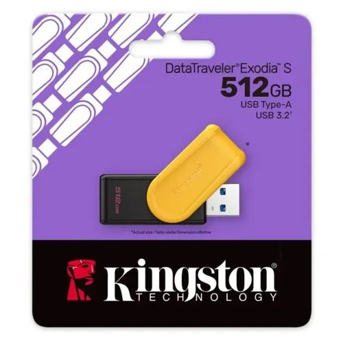 KINGSTONUSBStickDataTravelerExodiaSDTXS512GBUSB3.2BlackandYellow