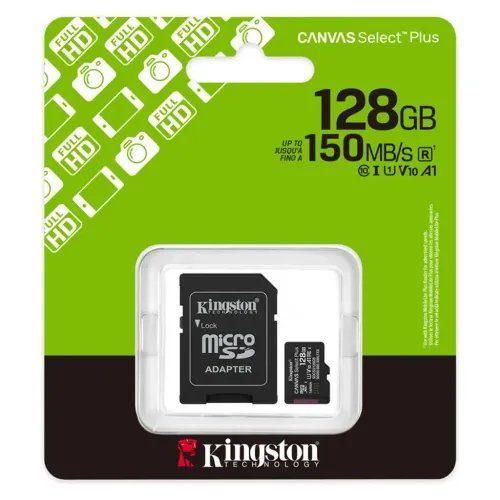 KINGSTONMemoryCardMicroSDCanvasSelectPlusSDCS3128GBClass10SDAdapter
