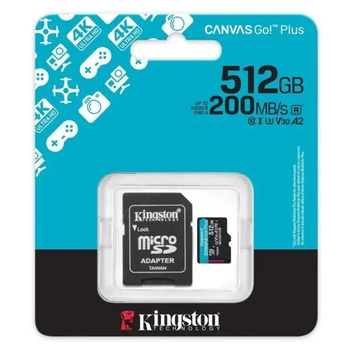 KINGSTONMemoryCardSDCG4512GBCanvasGoPLUSClass10UHS-IU3V30A2