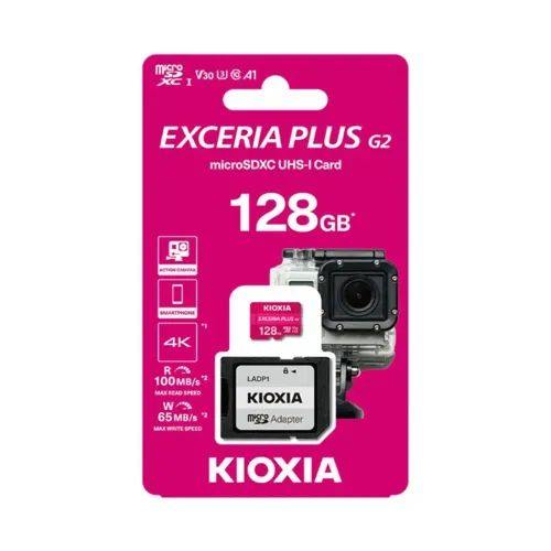 KIOXIA4KMICROSDGEN2128GBEXCERIAPLUSUHSIU3WITHADAPTER
