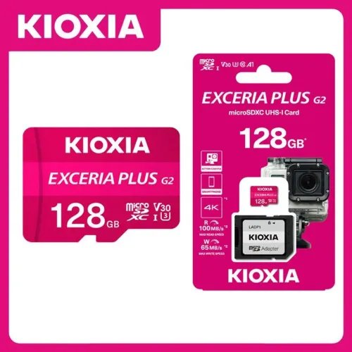 KIOXIA4KMICROSDGEN2128GBEXCERIAPLUSUHSIU3WITHADAPTER