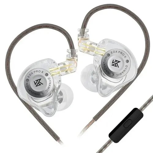 KZEDXPROWhiteMic-IEM35InEarMonitorEarphones1DDDynamicHIFIbassNoiseCancelling