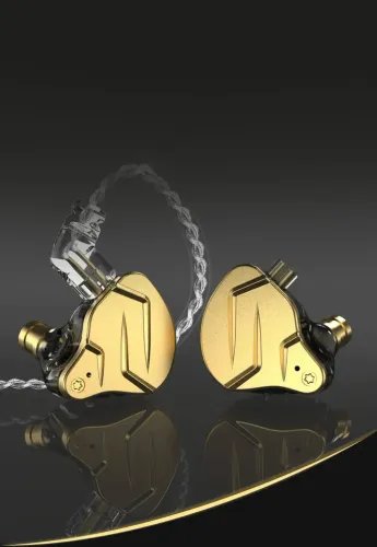 KZZSNPRO2GoldWithMic-IEM35InEarMonitorEarphonesHybrid1BA1DD10mmmetalHIFIbass