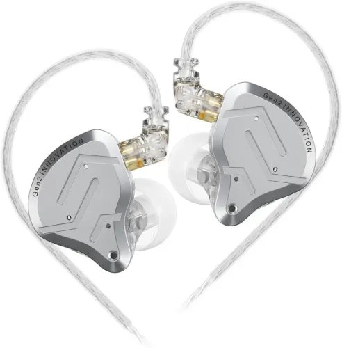KZZSNPRO2SIlverWithMic-IEM35InEarMonitorEarphonesHybrid1BA1DD10mmmetalHIFIba