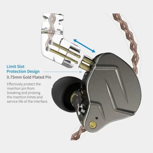 KZZSNPROGreyMic-IEM35InEarMonitorEarphonesDynamicHybridDualDriver1BA1DD