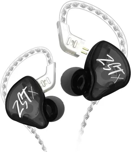 KZZSTXBlackNoMic-IEM35InEarMonitorEarphonesDynamicHybridDualDriver1BA1DD2xma