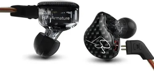 KZZSTBlackWithMic-IEM35InEarMonitorEarphonesDynamicHybridDualDriver1BA1DD