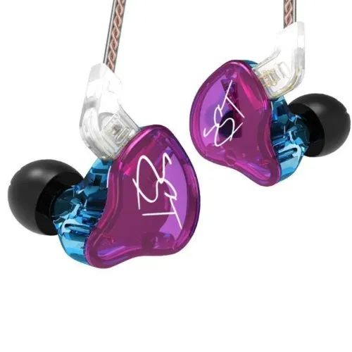 KZZSTPurpleNoMic-IEM35InEarMonitorEarphonesDynamicHybridDualDriver1BA1DD