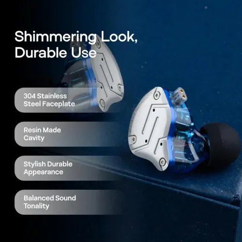 KZZS10PROBlueWithMic-IEM35MusicianInEarMonitorEarphones4BA1DD5Driver10mmmetal
