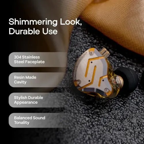 KZZS10PROGlaregoldWithMic-IEM35MusicianInEarMonitorEarphones4BA1DD5Driver10mm