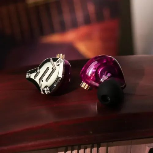 KZZS10PROPurpleWithMic-IEM35MusicianInEarMonitorEarphones4BA1DD5Driver10mmmeta