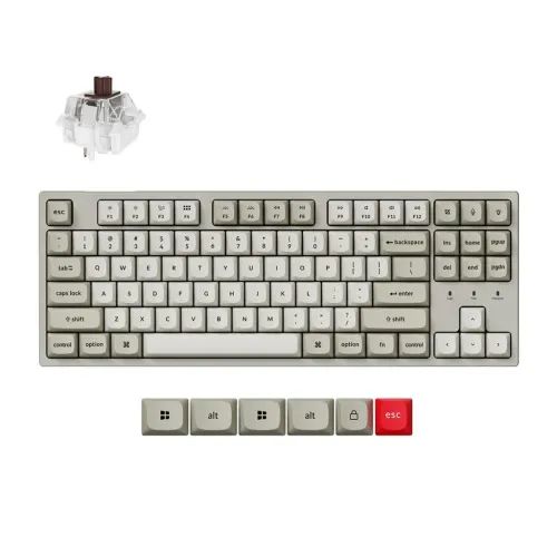 KeychronC1ProC1PX-M3QMKVIAMechanicalBrownSw.-8KPollingRateHotSwap.80USRetroRGB
