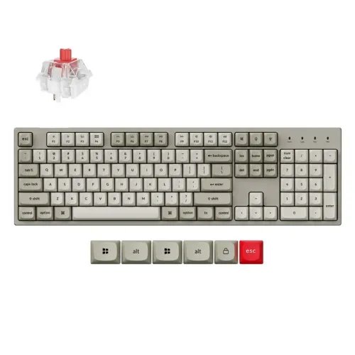 KeychronC2ProC2PX-M1QMKVIAMechanicalRedSwitch-8KPollingRateHotSwap.100USRetroRG