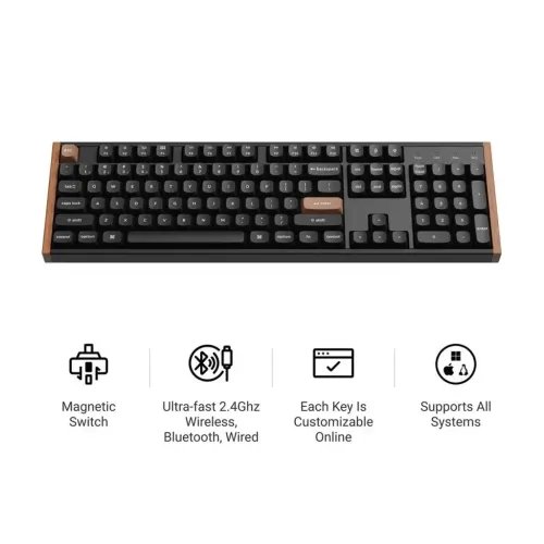 KeychronK10HEK10H-F1SpecialWoodEditionWirelessMagneticHallEffectRGBKeyboard100US