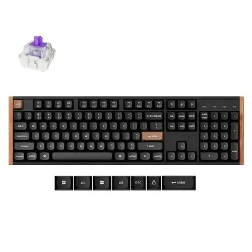 KeychronK10HEK10H-F1SpecialWoodEditionWirelessMagneticHallEffectRGBKeyboard100US