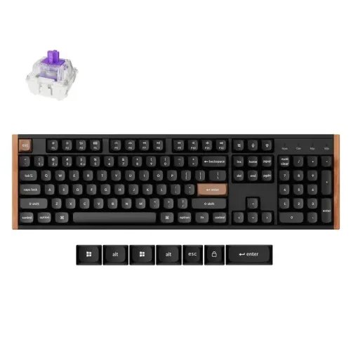 KeychronK10HEK10H-F1SpecialWoodEditionWirelessMagneticHallEffectRGBKeyboard100US