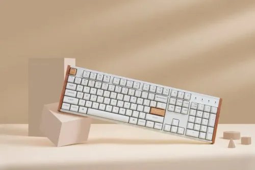 KeychronK10HEK10H-Q1SpecialWoodEditionWhiteWirelessMagneticHallEffectRGB100US