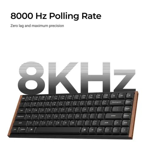 KeychronK3UltraK3U-H1QMK8KWirelessMechanicalKeyboardRedSwitchLowProfileWoodFrame75