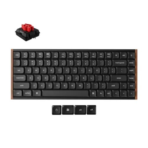 KeychronK3UltraK3U-H1QMK8KWirelessMechanicalKeyboardRedSwitchLowProfileWoodFrame75