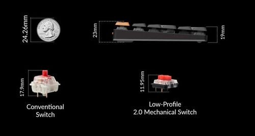 KeychronK3V3K3X-B1QMKWirelessMechanicalKeyboardRedSwitchRGB75USLayout