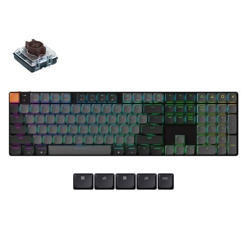 KeychronK5V2K5X-B3QMKWirelessMechanicalKeyboardBrownSwitchRGB100USLayout