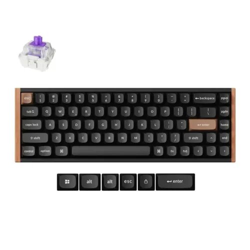 KeychronK6HEK6H-F1SpecialWoodEditionWirelessMagneticHallEffectRGBKeyboard65US